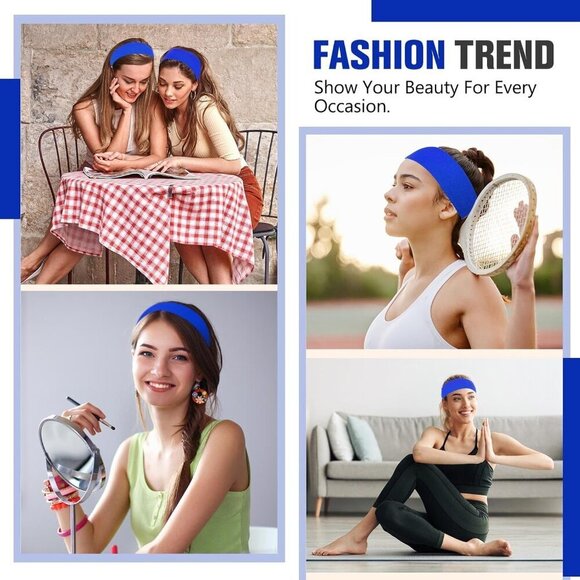 Sport Headbands Polyester Bulk 30 Pcs Non Slip Sweatbands for Yoga Fitness main image 6
